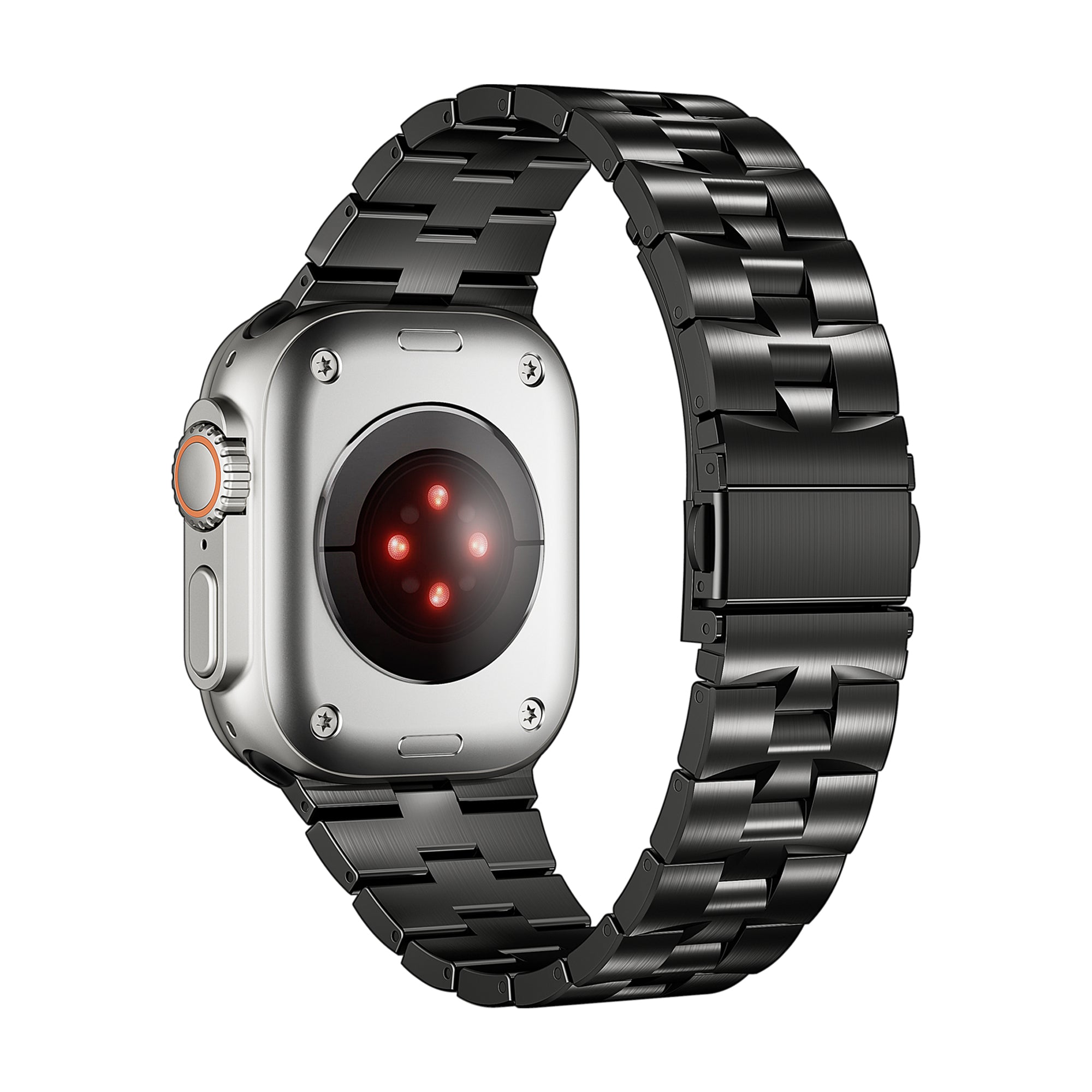 For Apple Watch Ultra 2 Ultra 49mm / Series 9 8 7 45mm / 6 5 4 SE (2022) SE (2023) SE 44mm / 3 2 1 42mm Metal Wrist Band - Black For Apple Watch Ultra 2 Ultra 49mm / Series 9 8 7 45mm / 6 5 4 SE (2022) SE (2023) SE 44mm / 3 2 1 42mm Metal Wrist Band - Black